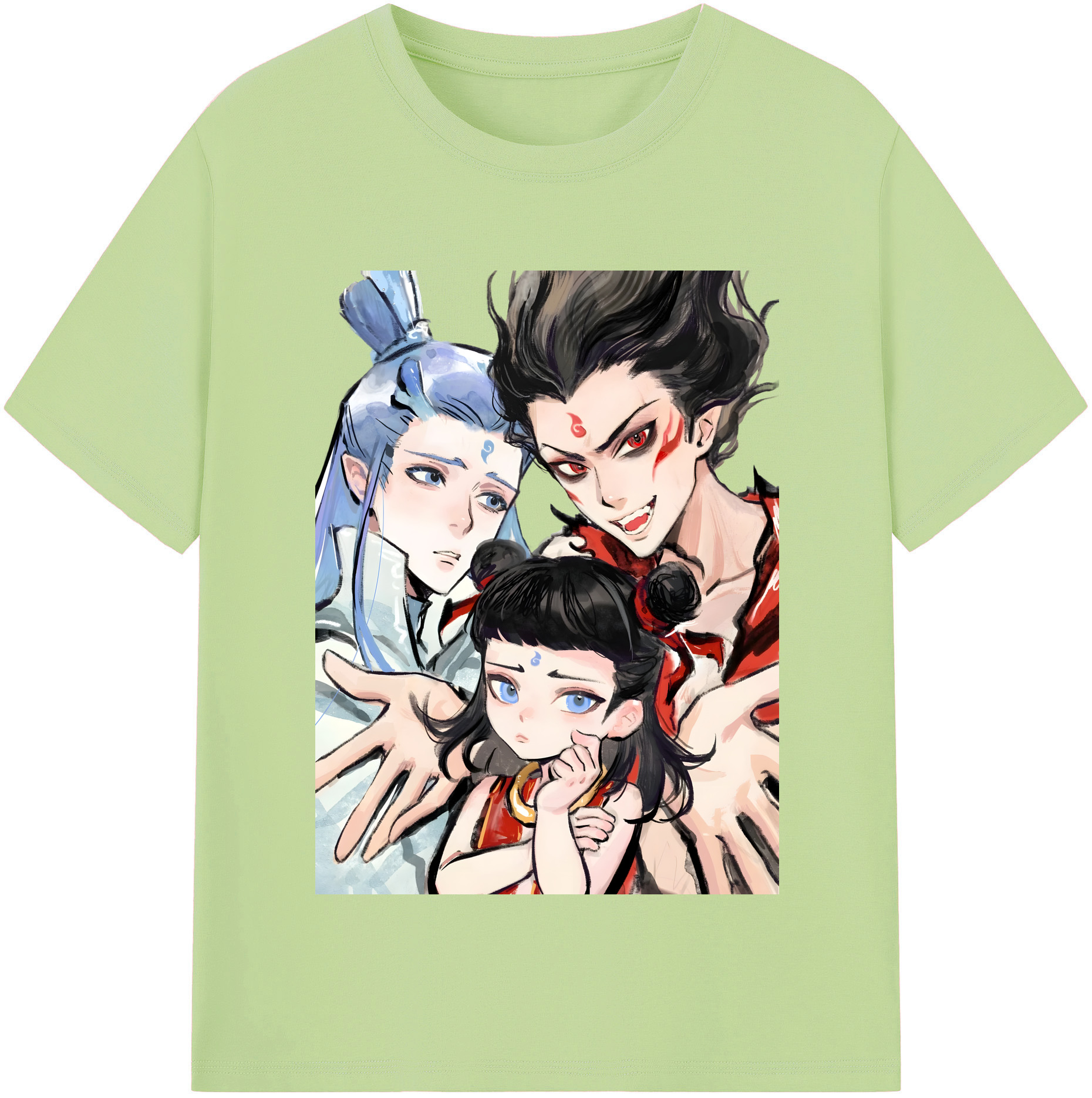 （画像用） Ne Zha 2 ナタ 魔童の大暴れ 綿100％半袖Tシャツ（フロントプリント）